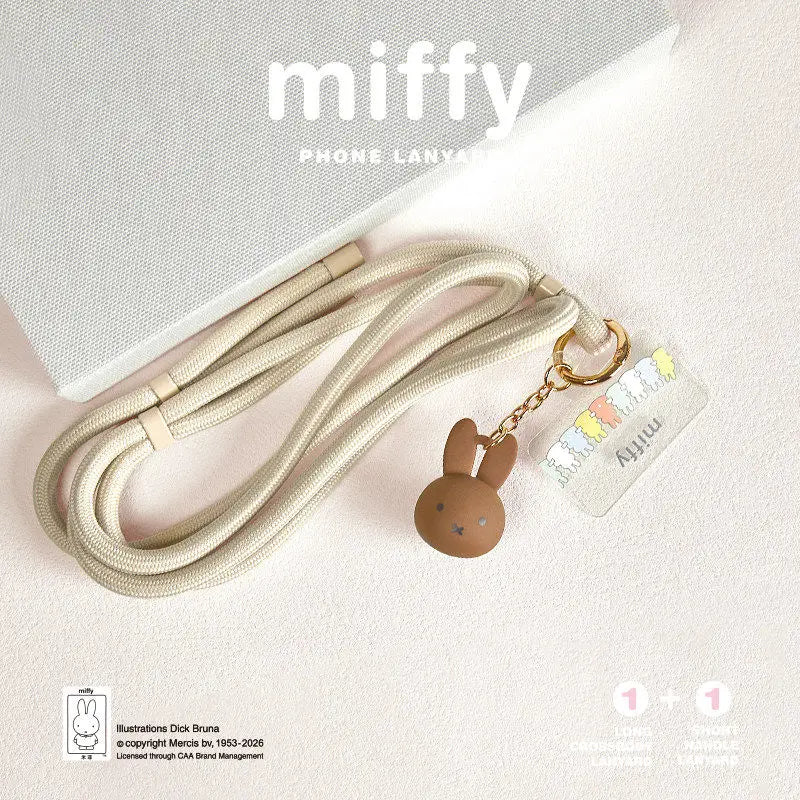 Miffy Phone Lanyard Mascot Charm Cute Rabbit Keychain Bag Accessory Gifts Toy Model Anime Figures Collect Ornaments