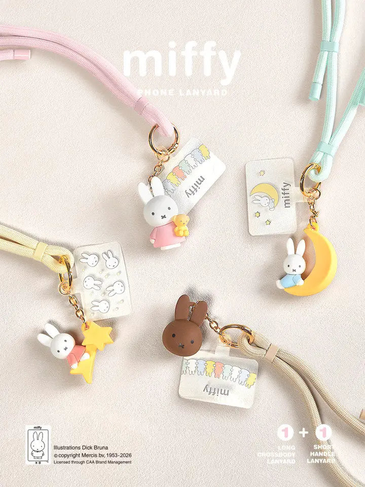 Miffy Phone Lanyard Mascot Charm Cute Rabbit Keychain Bag Accessory Gifts Toy Model Anime Figures Collect Ornaments
