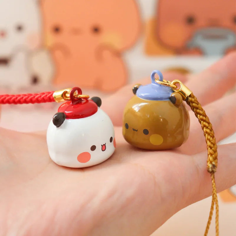 Original Bubu And Yier Bell Pendant Cartoon Panda Bubu And Dudu Cute Mobile Phone Chain Backpack Pendant Little Bell Couple Gift