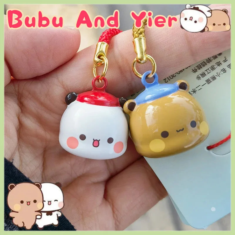 Original Bubu And Yier Bell Pendant Cartoon Panda Bubu And Dudu Cute Mobile Phone Chain Backpack Pendant Little Bell Couple Gift