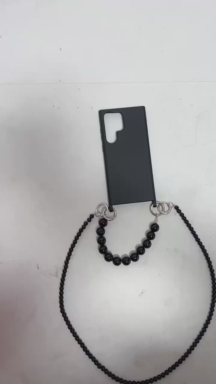 INS Crossbody Lanyard Necklace Phone Case For iPhone 17 16 14 11 12 Pro Max 13 Mini 15 Plus X Soft Back Round Beads Chain Cover